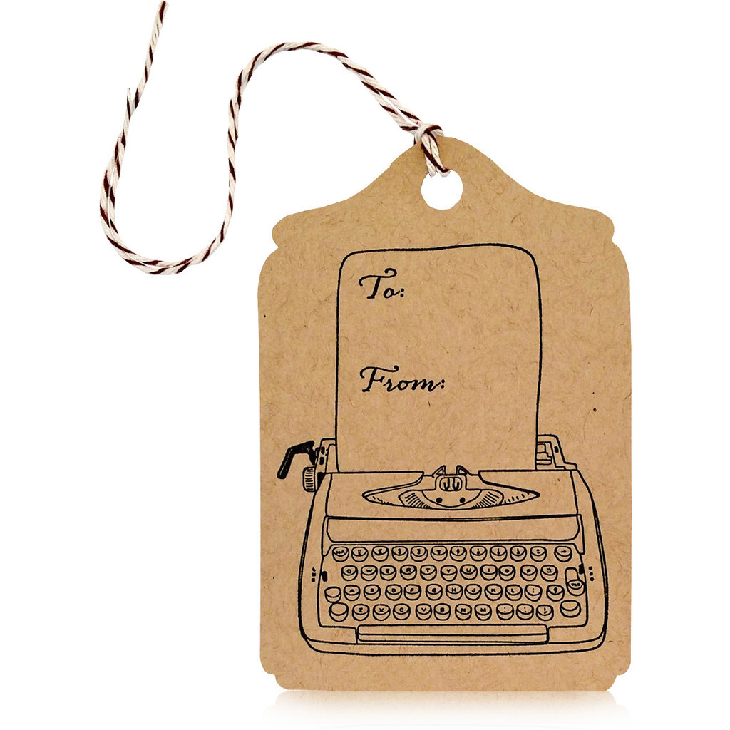 typewriter gift tag