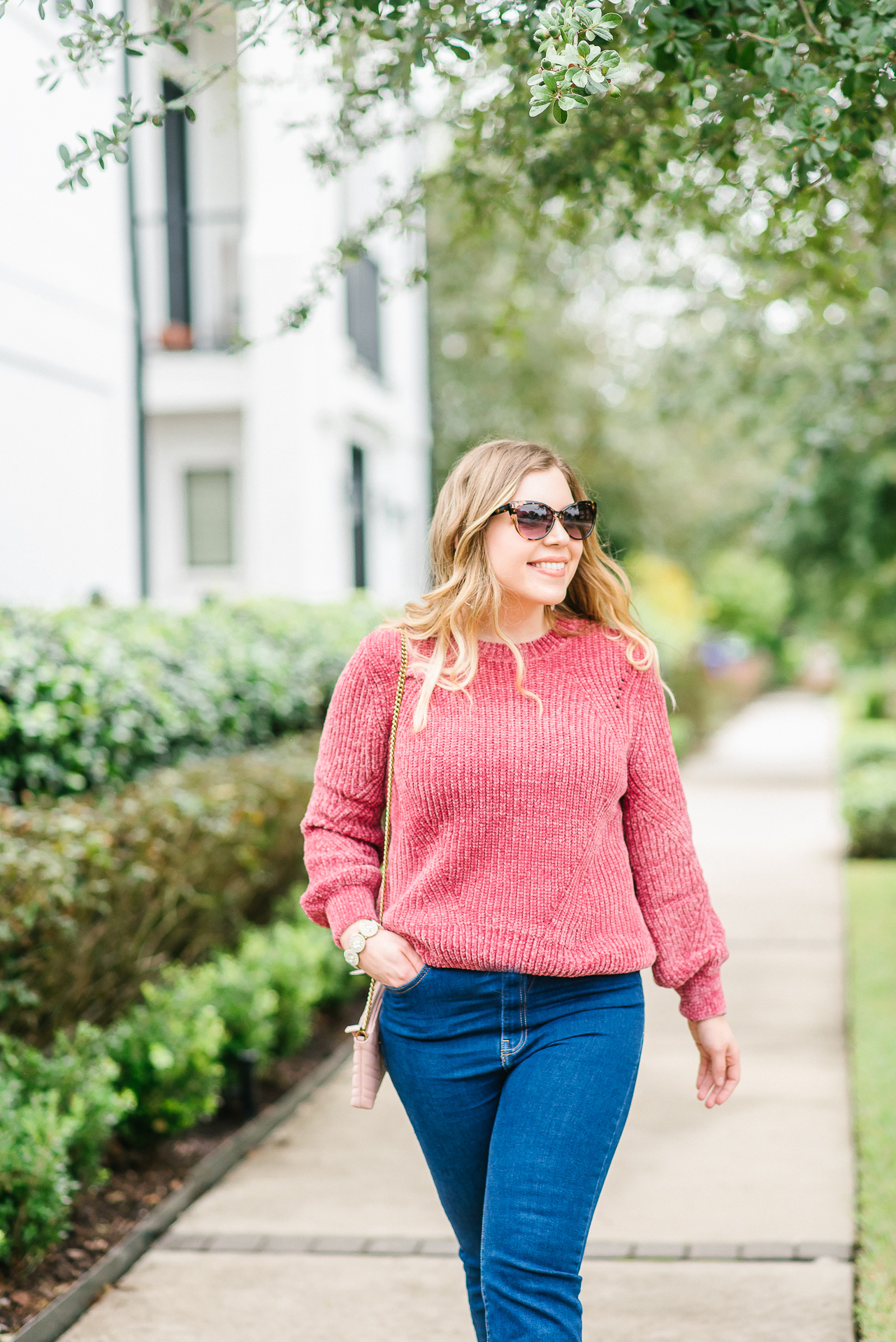 Pink Chenille Sweater and Denim Jeans Cup of Charisma Blog 3
