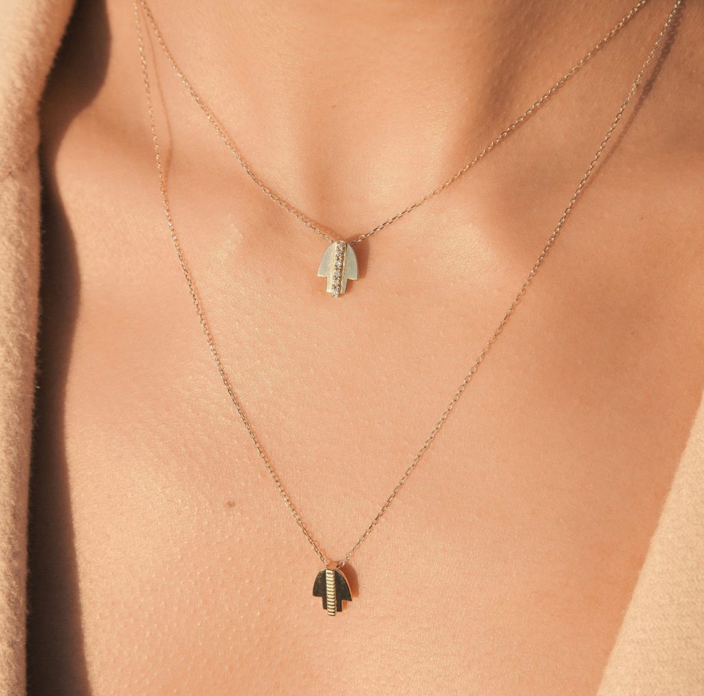 AUrate Hamsa Necklace - Stacking Gold Necklaces for Fall