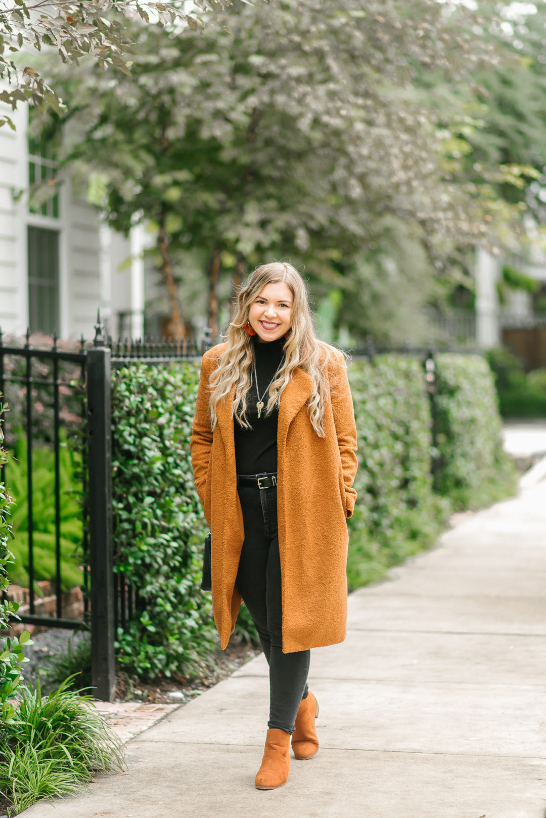 How to Style Brown Teddy Coat and Black Jeans - Fall Fashion on Cup of Charisma
