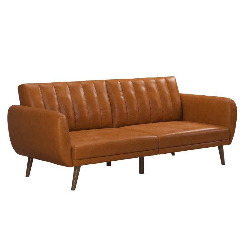 Brittany 81.5'' Vegan Leather Convertible Sofa