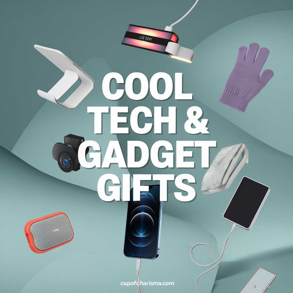 A collection of a phone holder, USB LED light, cable clips, and touchscreen gloves displayed together